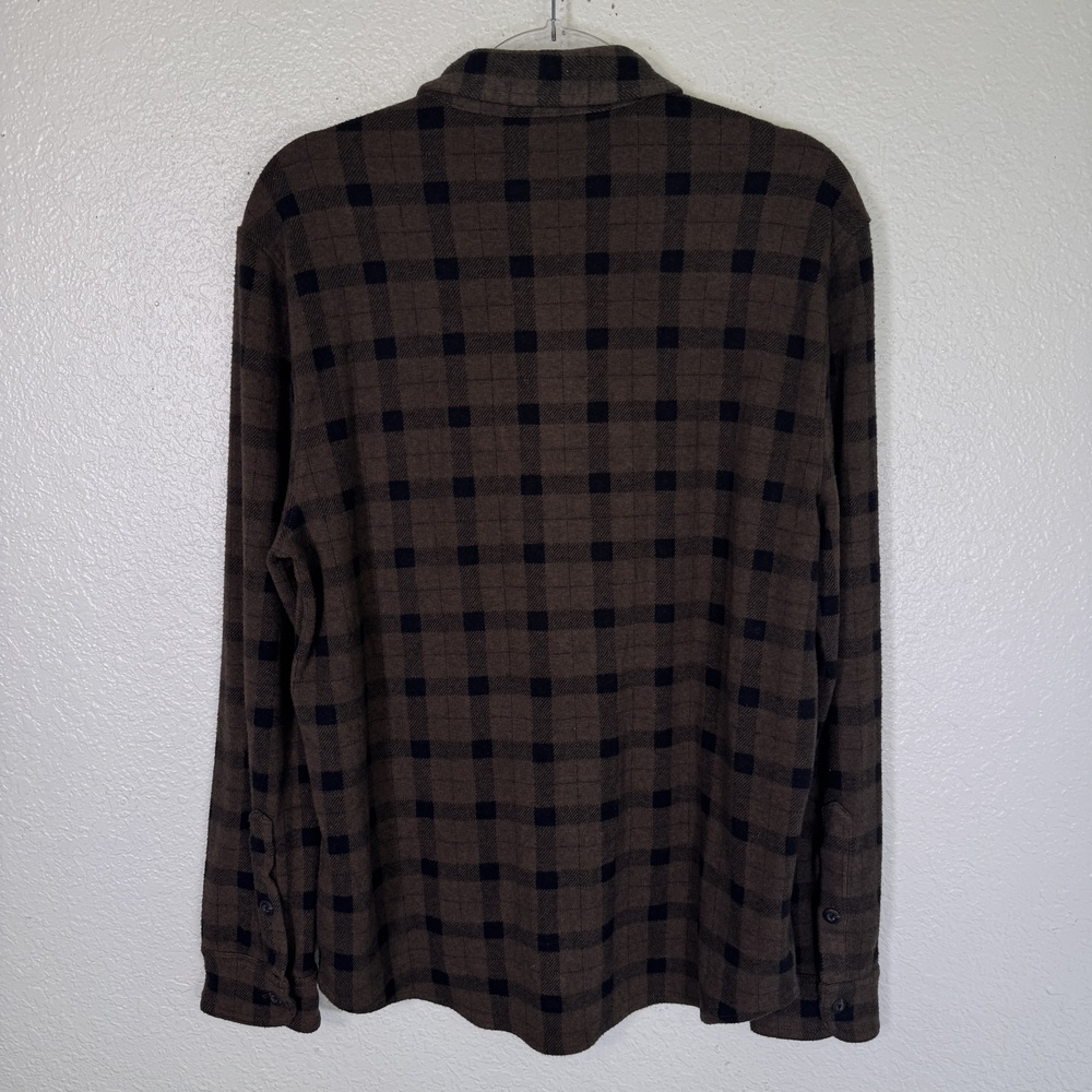 True Grit Fireside Shirt Mens Medium Flannel Plaid Button Up Brown Soft NEW